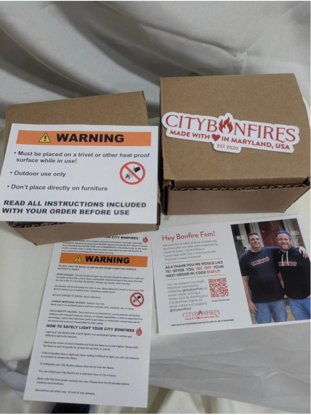 CITY BONFIRES Set of 2 Portable Bonfire Candle